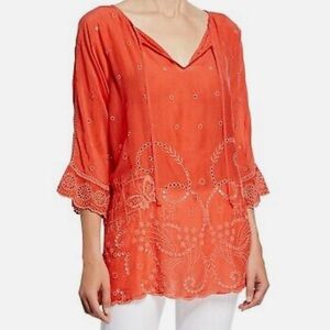 NWT Johnny Was Natalie Tunic‎ in Coral Sunrise Size S